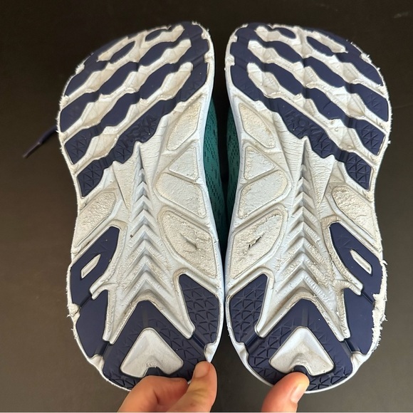 Hoka One One Clifton 8 Men Size 9D Blue Turquoise Athletic Running Shoes Sneaker - Picture 12 of 13